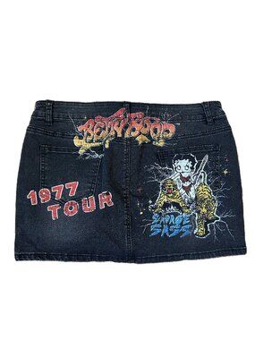 Betty Boop Black Denim Mini Skirt XL